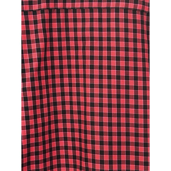 Bugatchi‎ Button-Down Shirt Gingham Check Red Black - Men's L - - Picture 6 of 9